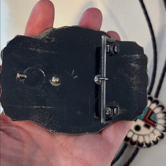 Vintage Zuni Enamel Bolo Tie & Belt Buckle main image 6